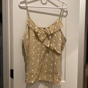 Tan ruffle cami, old navy, xxl